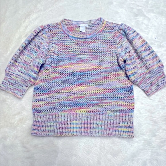 Design‎ History multi-color knit sweater with puff sleeves - Picture 1 of 3